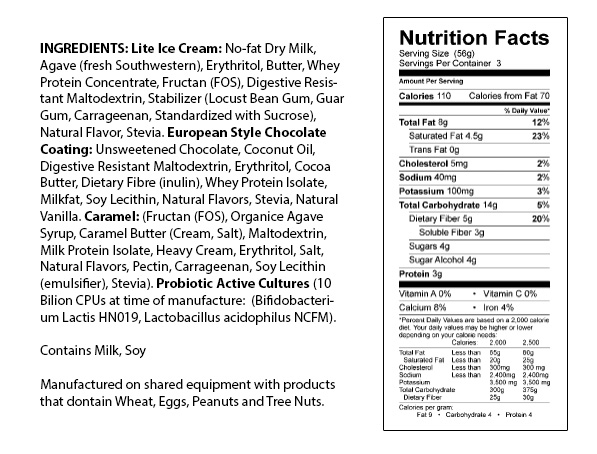 Caramel Lite Nutritional